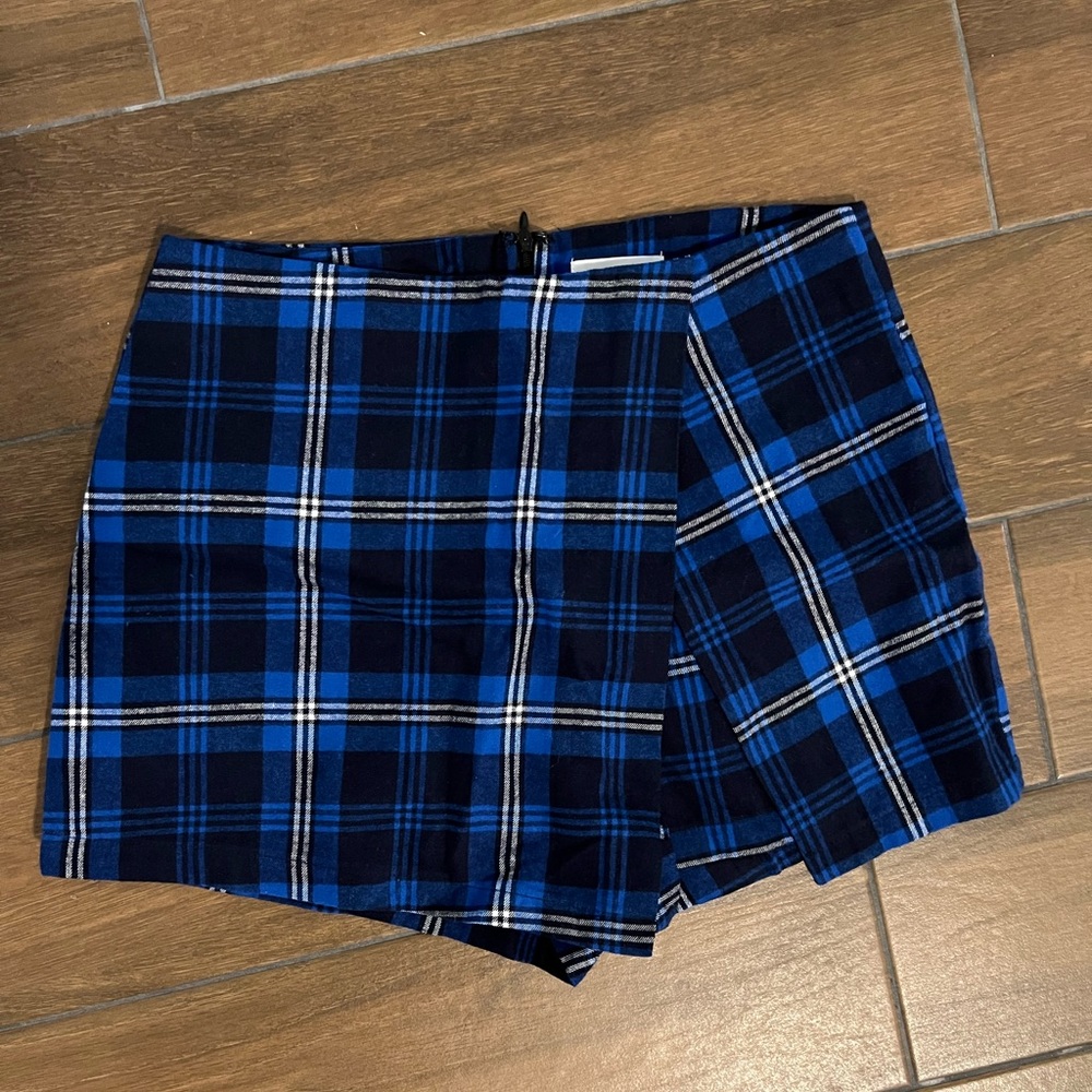 Blue Plaid Skort
